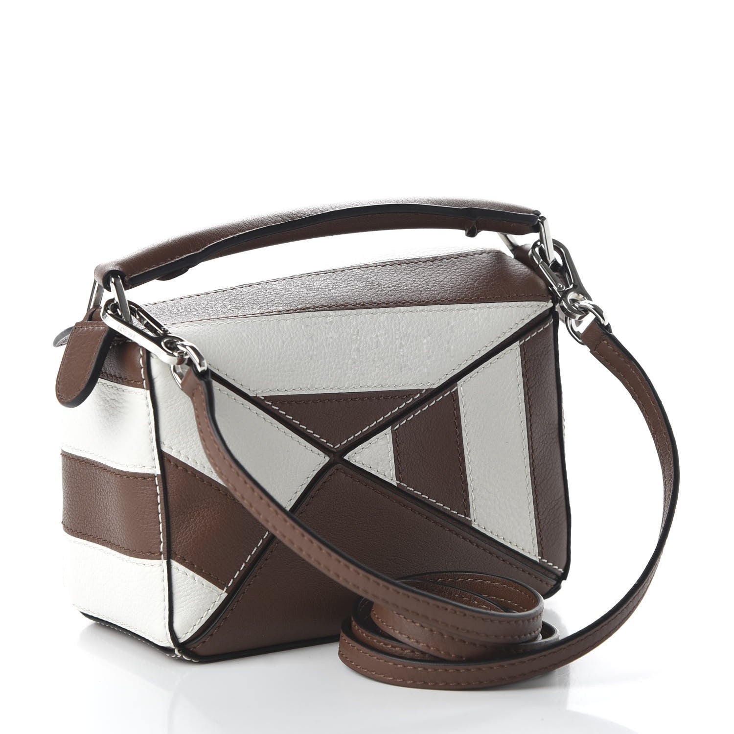 Loewe Calfskin Rugby Mini Puzzle Bag Brunette Soft White 3 of 9