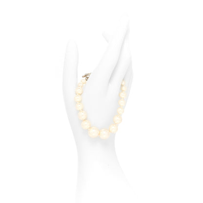 Chanel Graduated Pearl Crystal CC Bracelet Gold 2 of 4