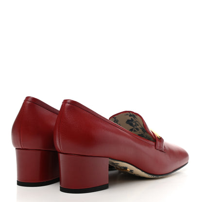 Gucci Goatskin Feline Ginger Loafer Pumps 39 Hibiscus Red Blue 4 of 11