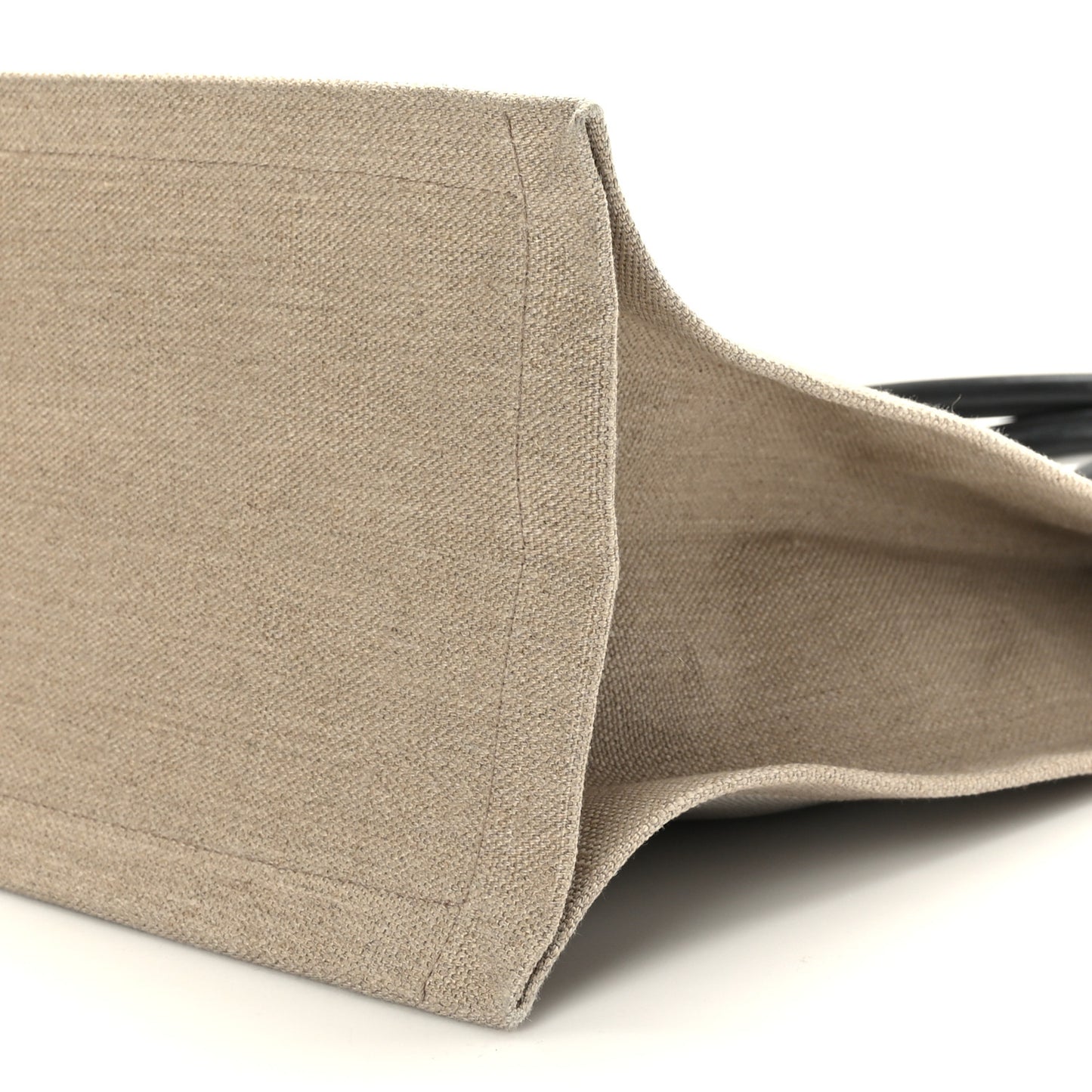 Linen Calfskin Rive Gauche North South Tote Optic White