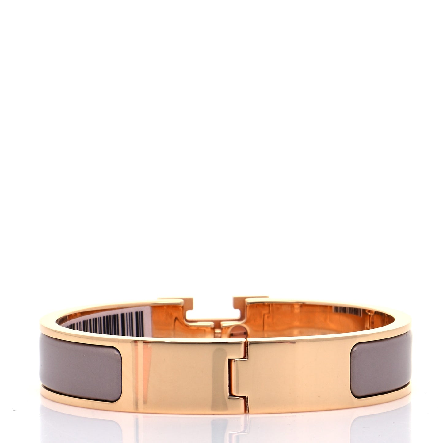 Enamel Narrow Clic Clac H Bracelet PM Marron Glace
