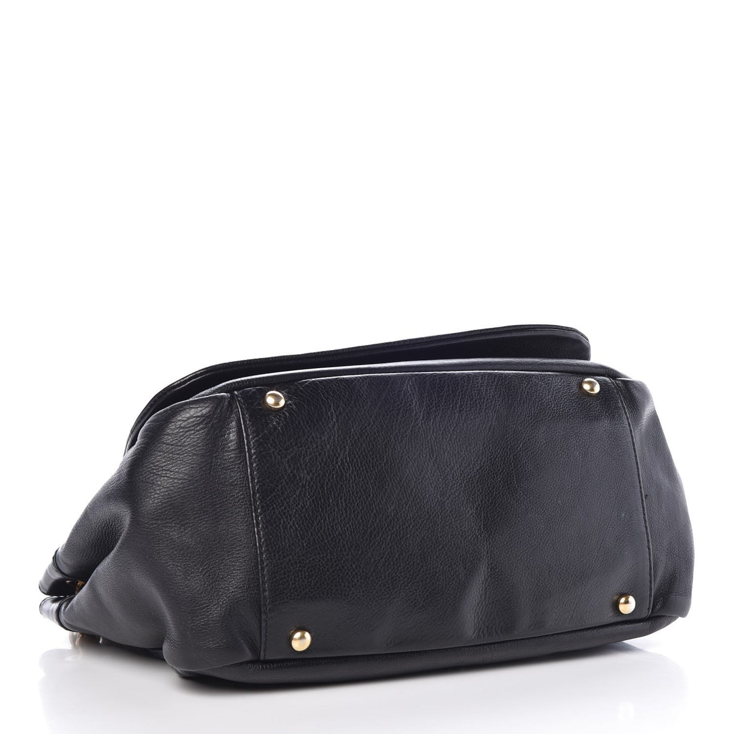 Grained Calfskin Metal Mosaic Flap Black