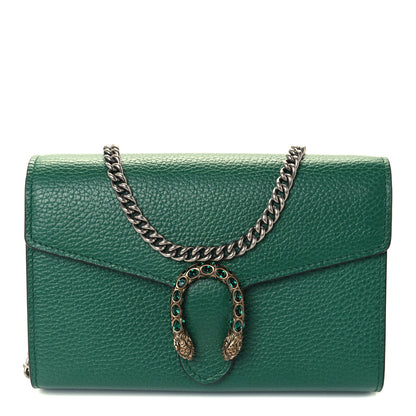 Gucci Calfskin Mini Dionysus Chain Wallet Emerald 1 of 10