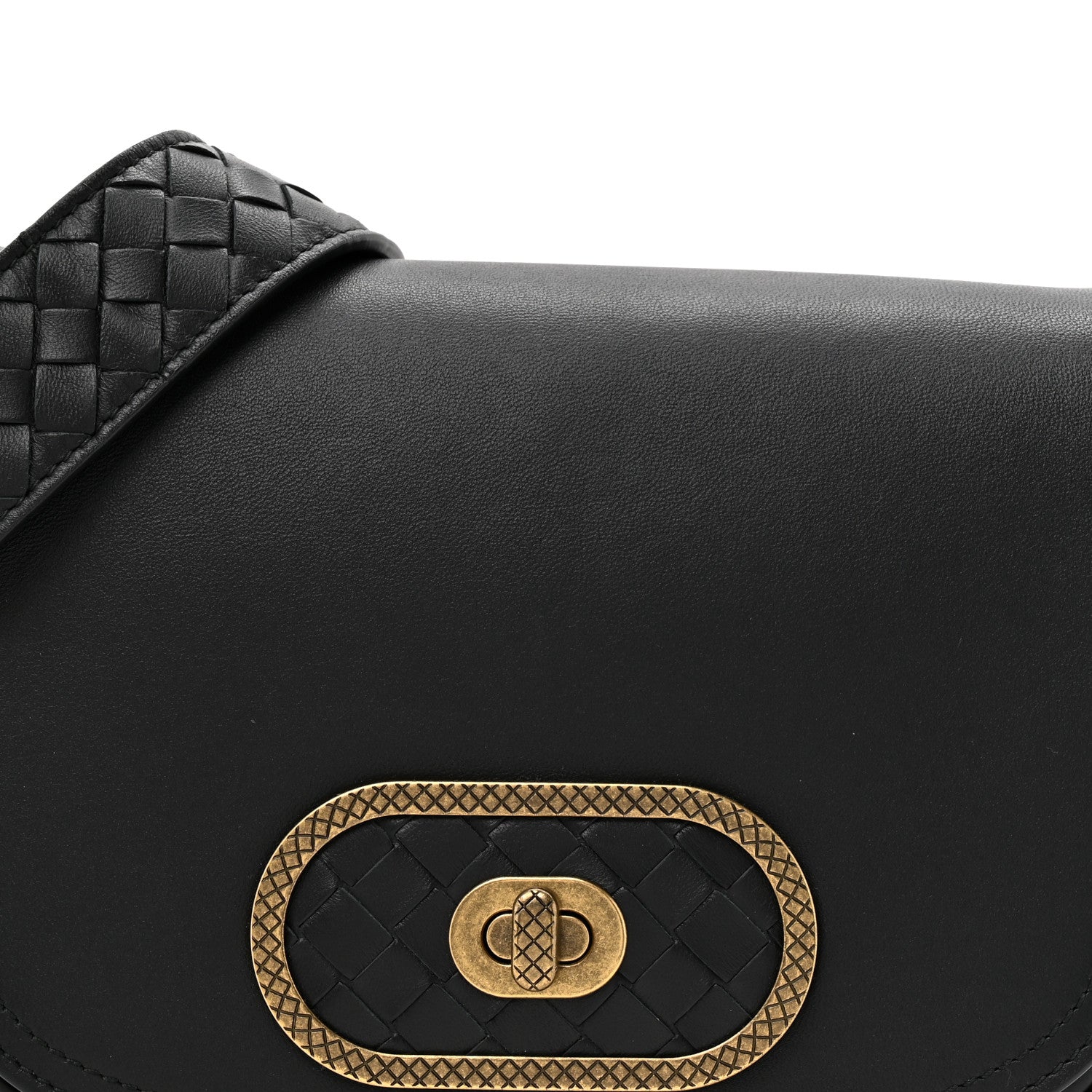 Bottega Veneta Nappa Intrecciato BV Luna Shoulder Bag Black 8 of 10