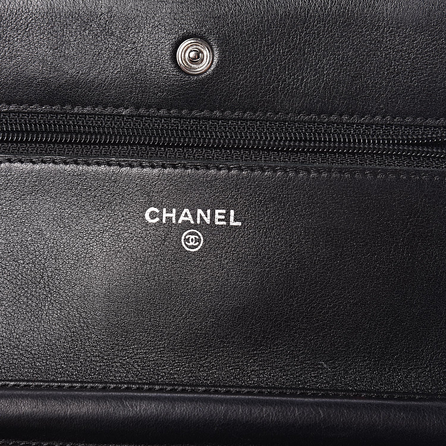 Chanel Patent Quilted Wallet On Chain WOC Black 8 of 12