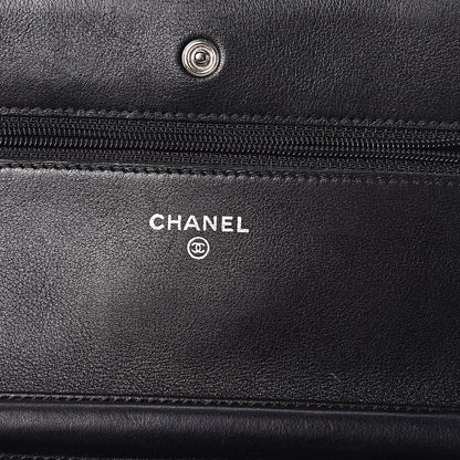 Chanel Patent Quilted Wallet On Chain WOC Black 8 of 12