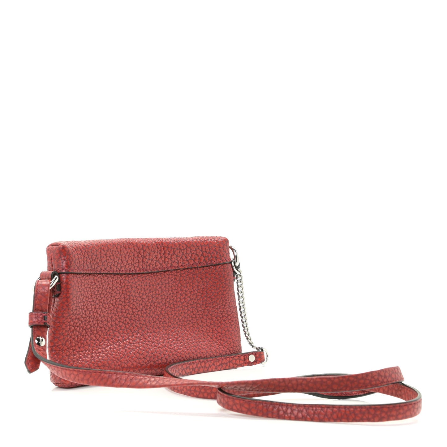 Grainy Calfskin Mini Rossett Bodybrit Biker Crossbody Red