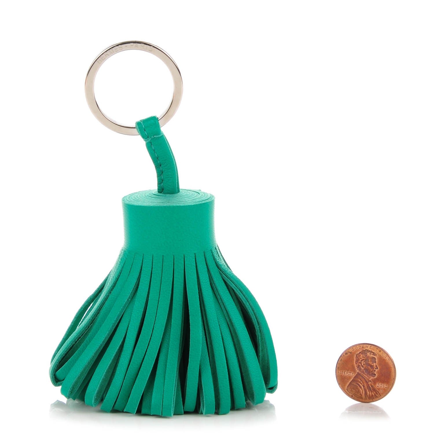 Hermes Lambskin Carmen Tassel Key Holder Menthe 2 of 5