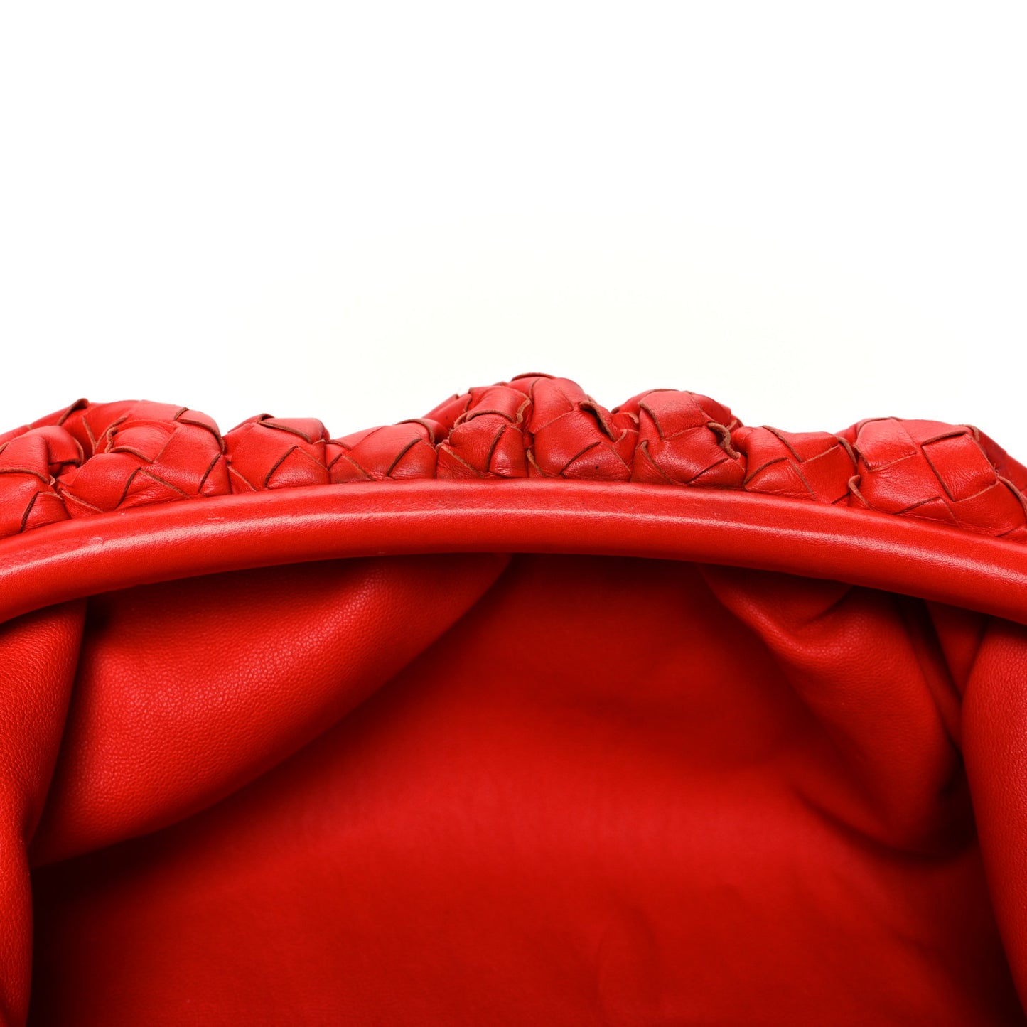 Nappa Maxi Intrecciato The Pouch Oversized Clutch Bright Red
