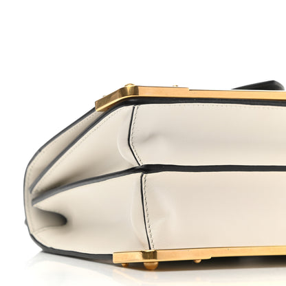 Prada City Calfskin Saffiano Cahier Bag White Black 7 of 9