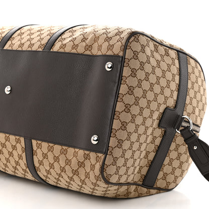 Gucci Monogram Dollar Calfskin Large Boston Duffle Bag Beige Ebony Testa di Moro Marrone Scuro 10 of 11