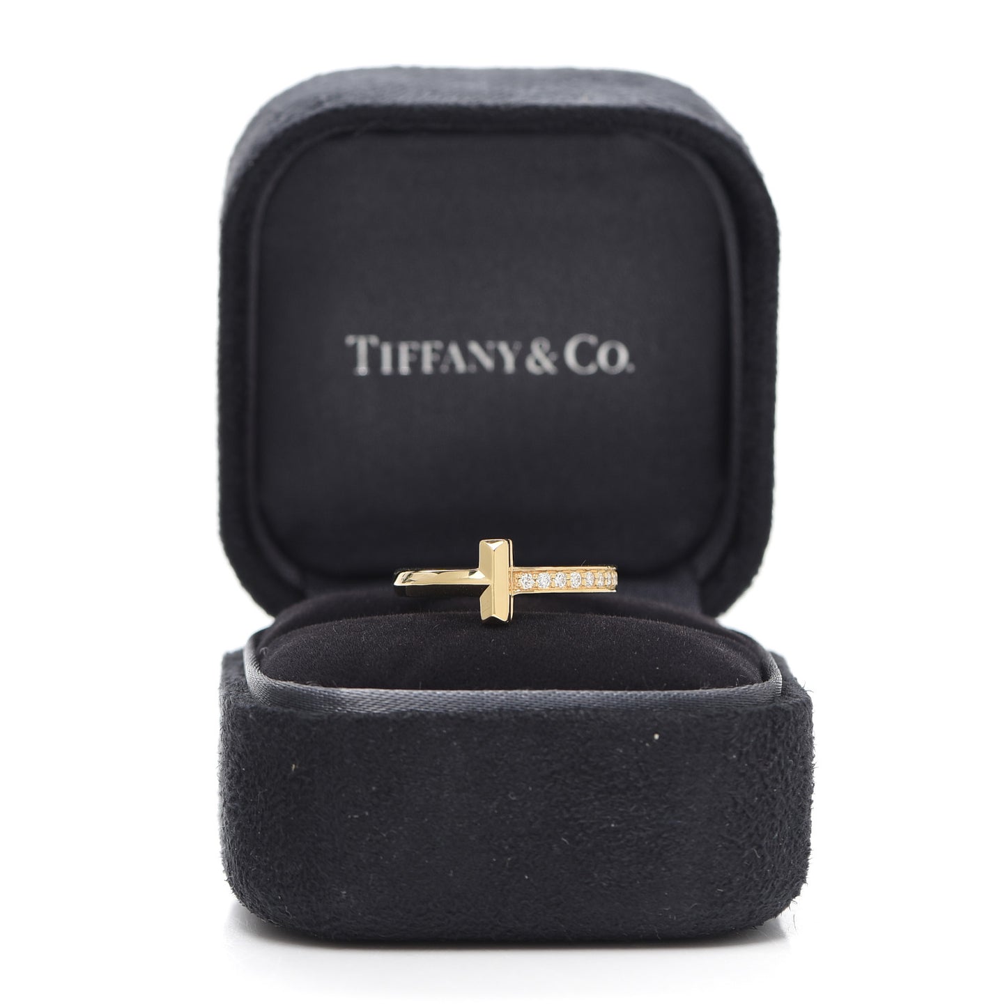 18K Yellow Gold Diamond T T1 Ring 51 5.75