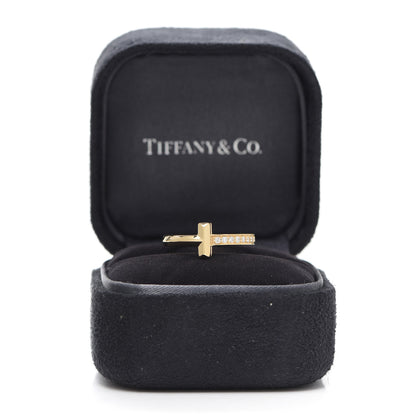 Tiffany 18K Yellow Gold Diamond T T1 Ring 51 5.75 5 of 5