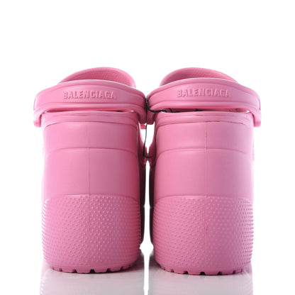 Balenciaga X CROCS Rubber Textured Womens Platform Sandals 36 Rose Bonbon 6 of 8