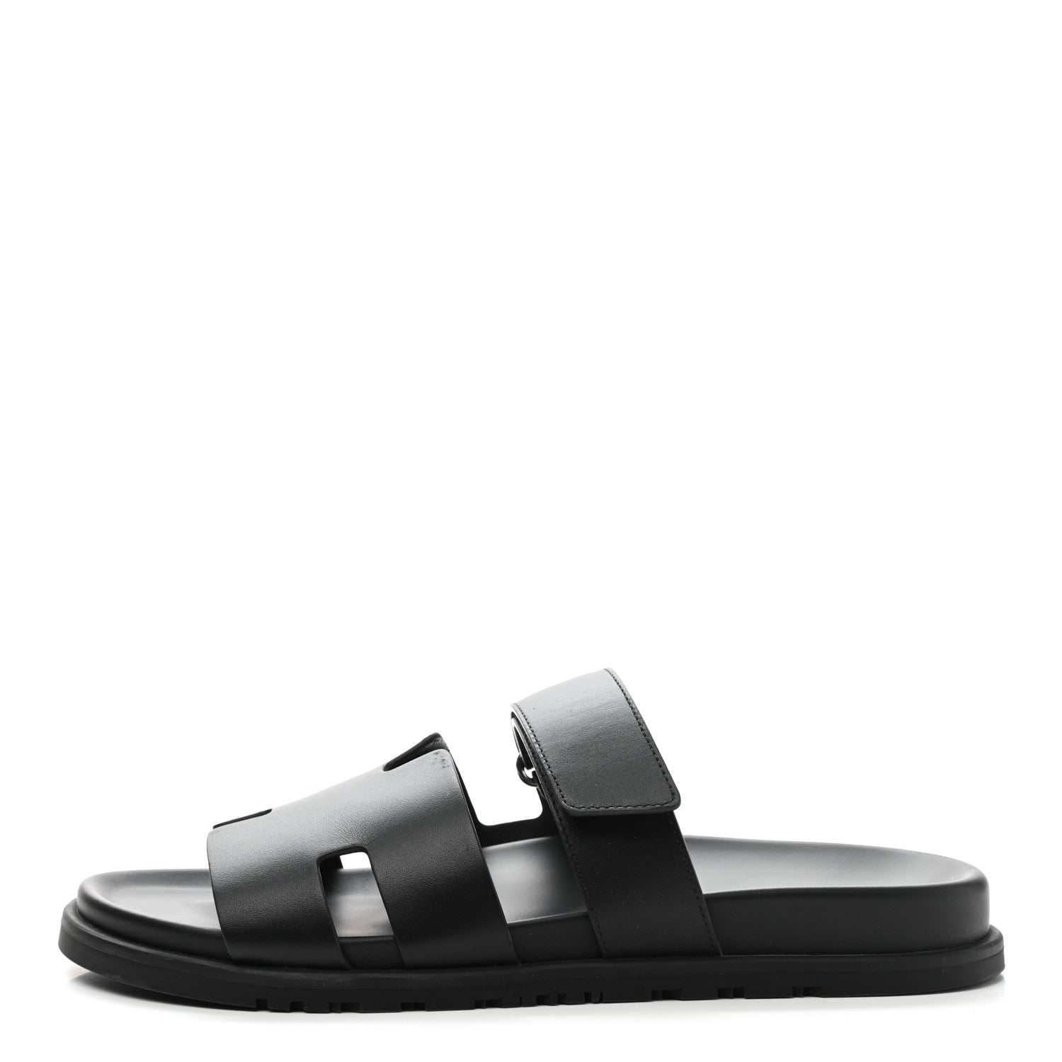 Hermes Calfskin Mens Chypre Sandals 43 Black 1 of 14