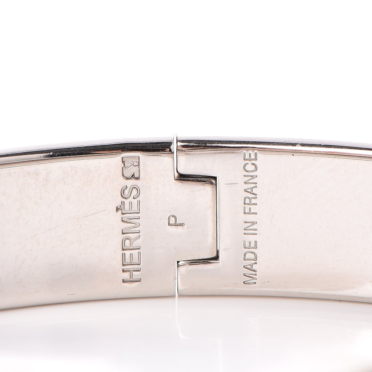 Enamel Clic Clac H Bracelet PM Orange Blanc