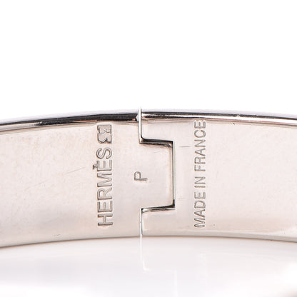Hermes Enamel Clic Clac H Bracelet PM Orange Blanc 4 of 6