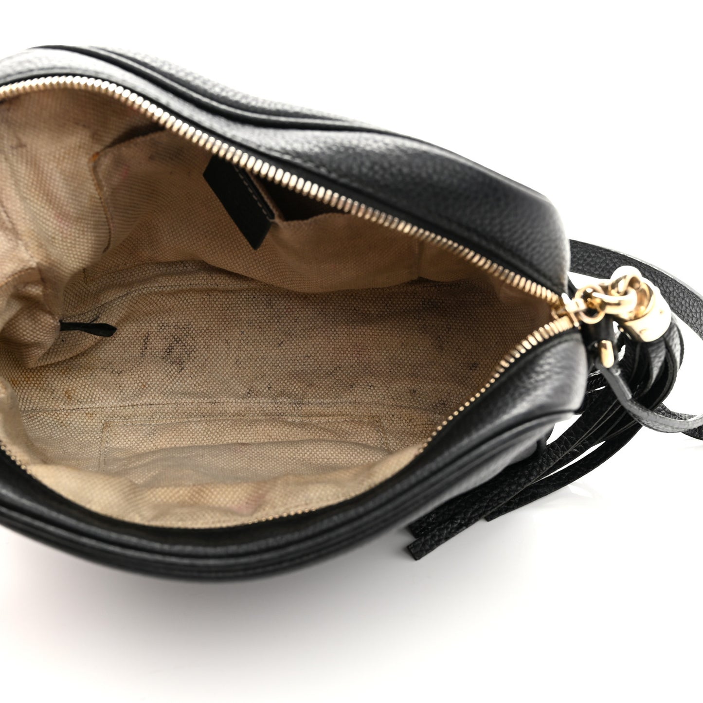 Pebbled Calfskin Small Soho Disco Bag Black