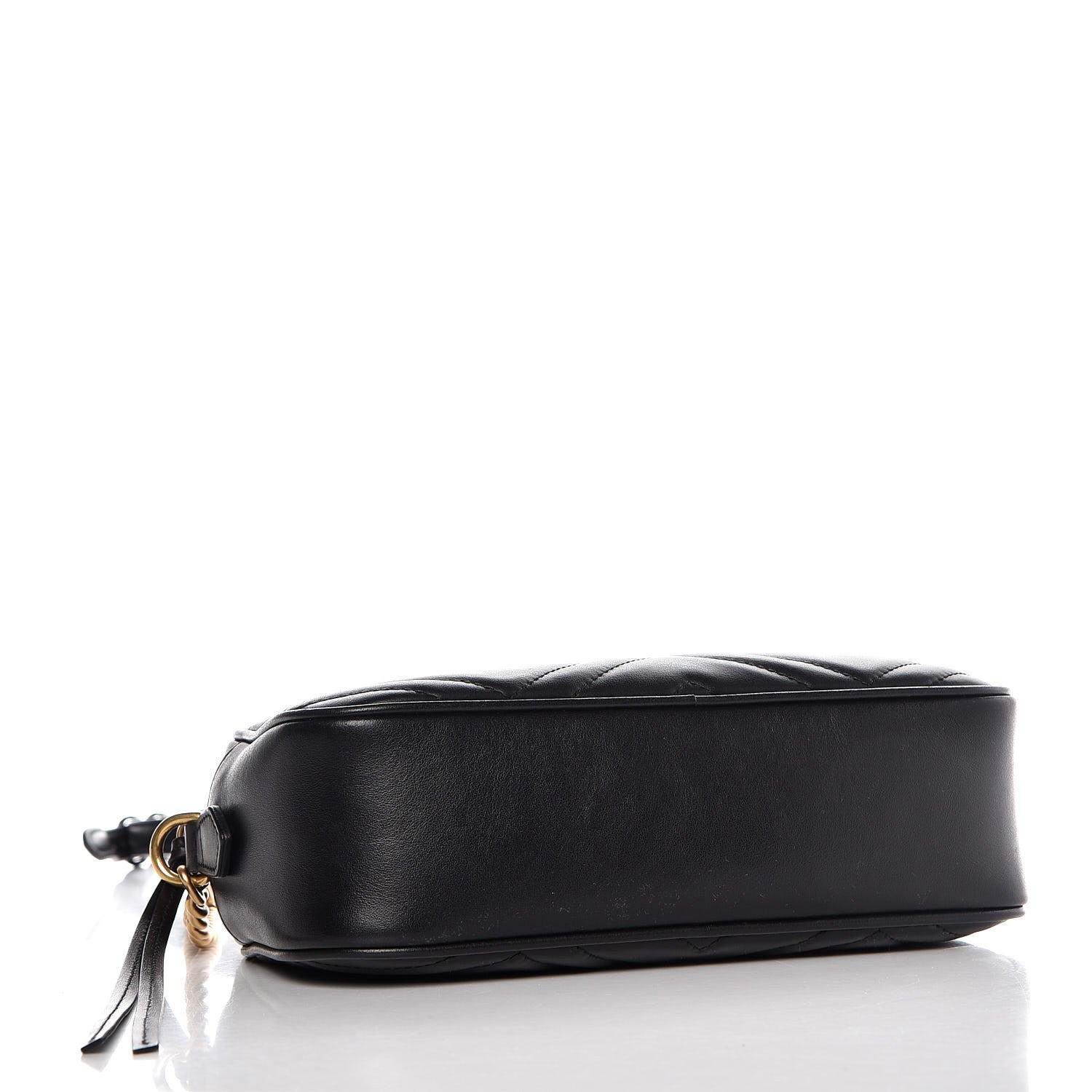 Gucci Calfskin Matelasse Small GG Marmont Chain Shoulder Bag Black 4 of 7