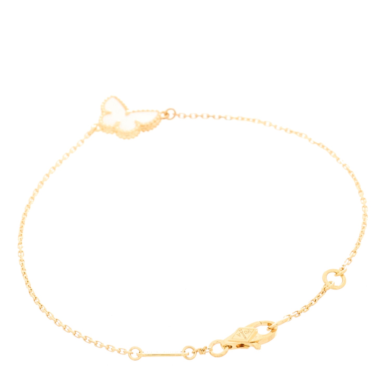 Van Cleef & Arpels 18K Yellow Gold Mother of Pearl Sweet Alhambra Butterfly Bracelet 2 of 5