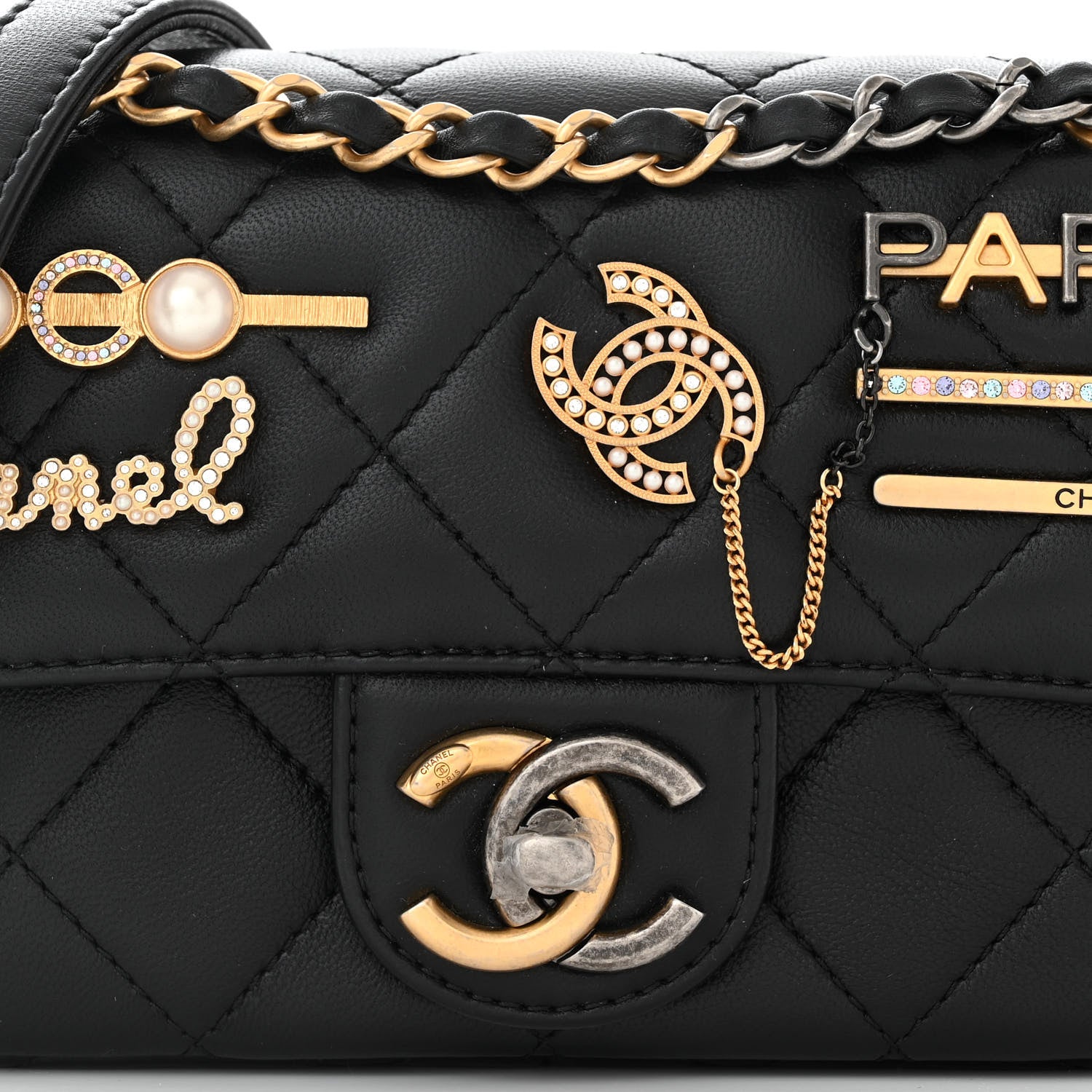 Chanel Lambskin Quilted Mini Coco Clips Single Flap Black 8 of 11