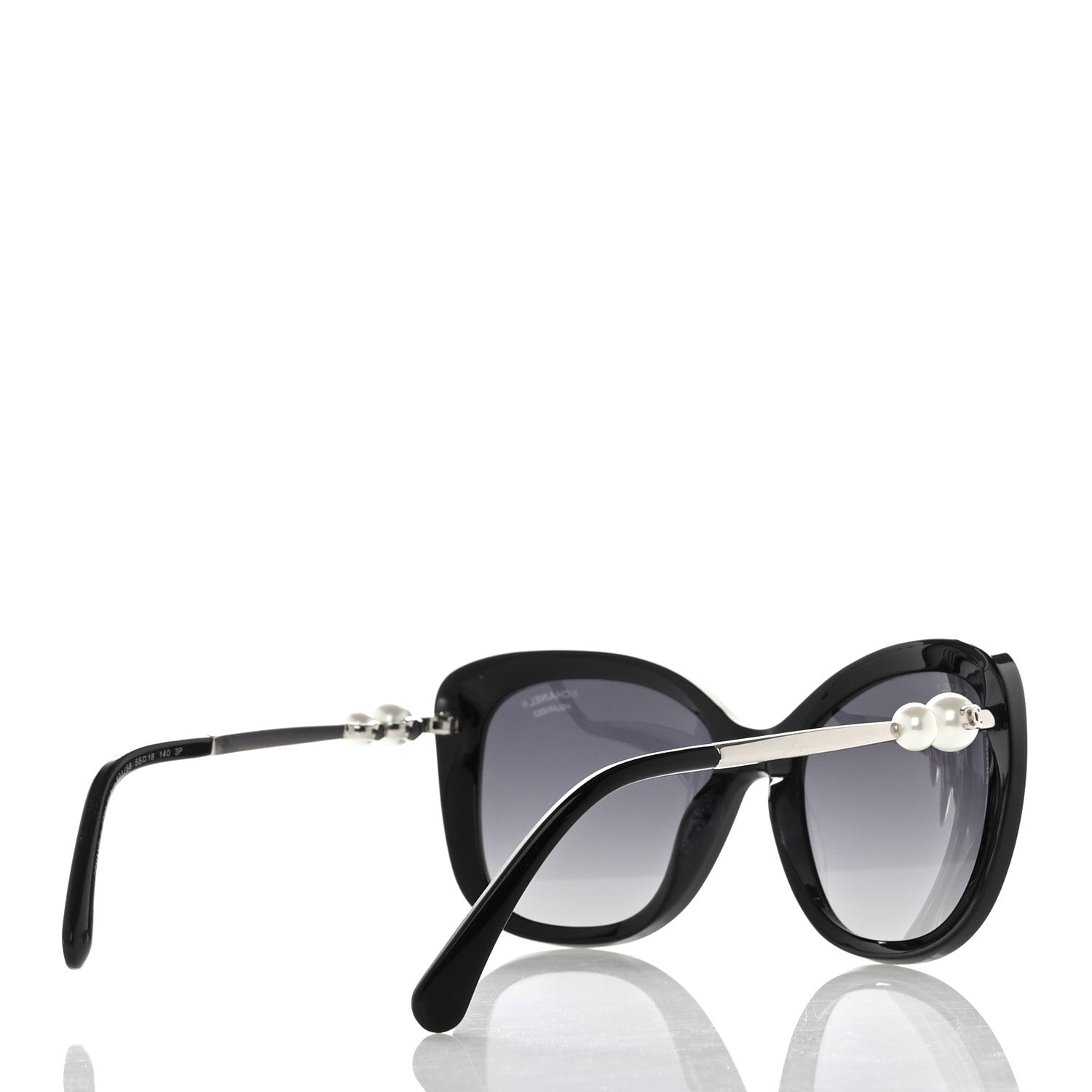 Chanel Acetate Polarized Butterfly Winter Pearl Sunglasses 5339-H-A Black 4 of 6
