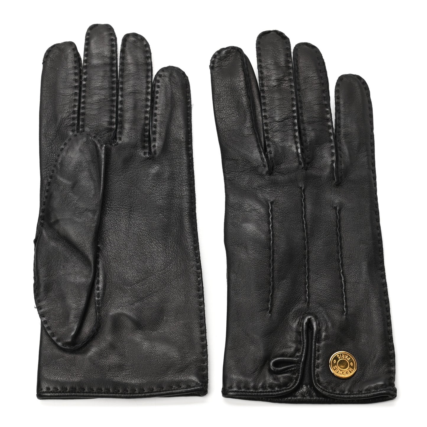 Lambskin Clous De Selle Gloves 7 Black