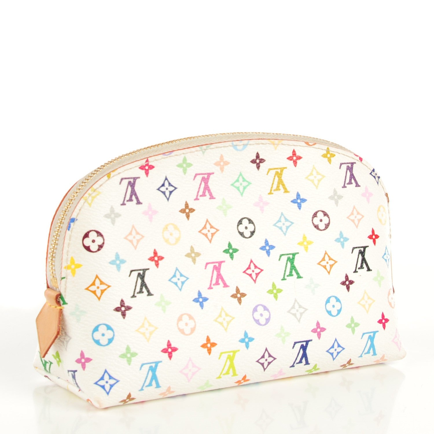 Louis Vuitton Monogram Multicolor Cosmetic Pouch White Litchi 3 of 7