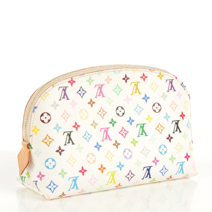 Louis Vuitton Monogram Multicolor Cosmetic Pouch White Litchi 3 of 7
