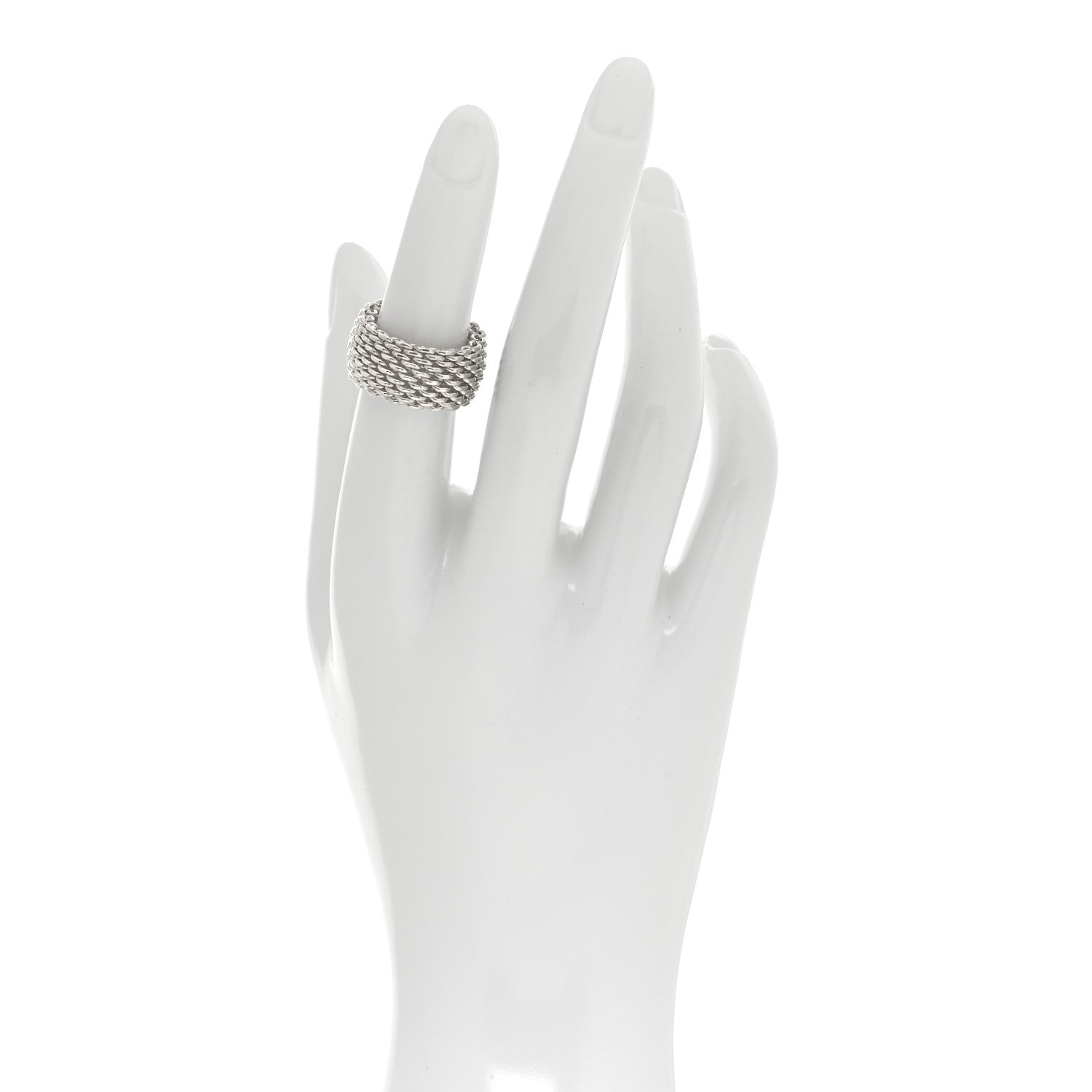 Tiffany Sterling Silver Somerset Mesh Ring 49 5 2 of 5