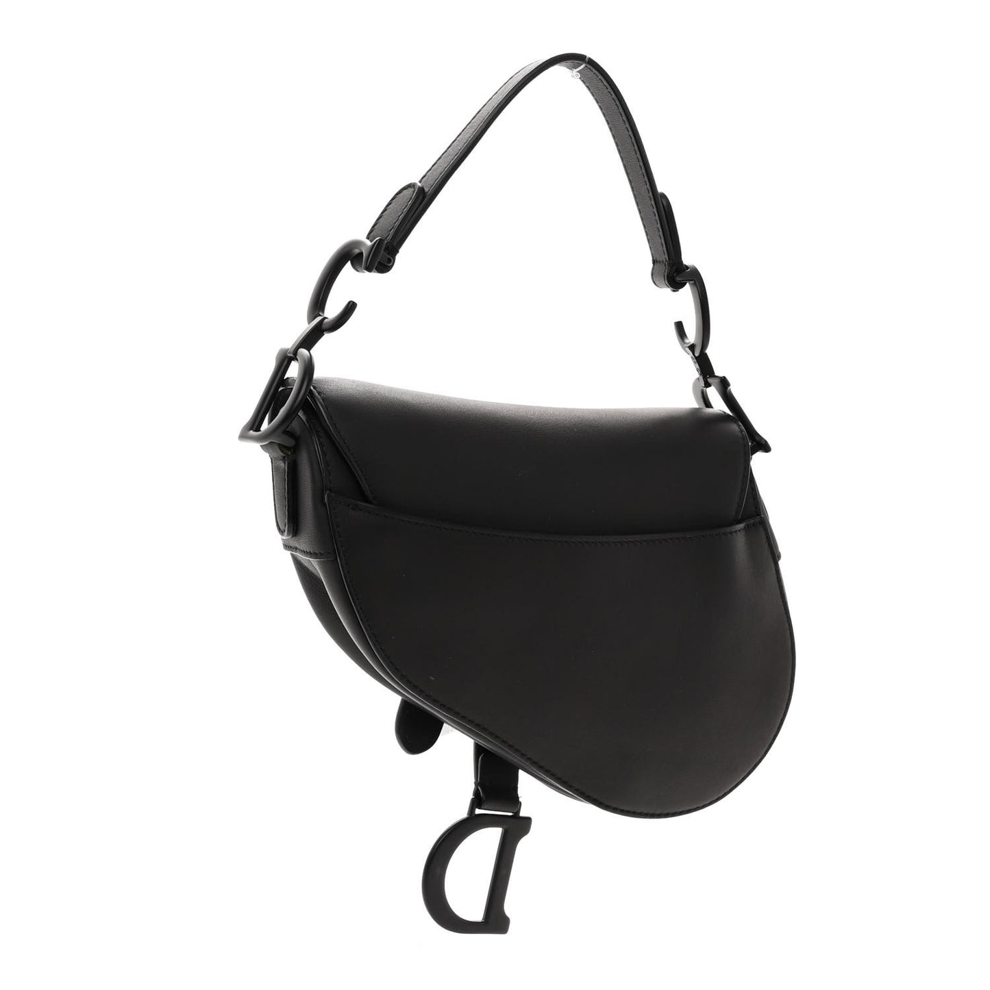Ultra Matte Calfskin Mini Saddle Bag Black
