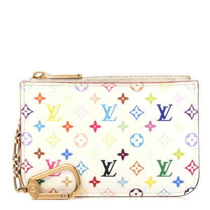 Louis Vuitton Monogram Multicolor Key Pouch White Litchi 1 of 7