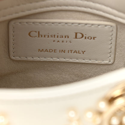 Christian Dior Lambskin Pearl Cannage Micro Lady Dior Latte 6 of 10