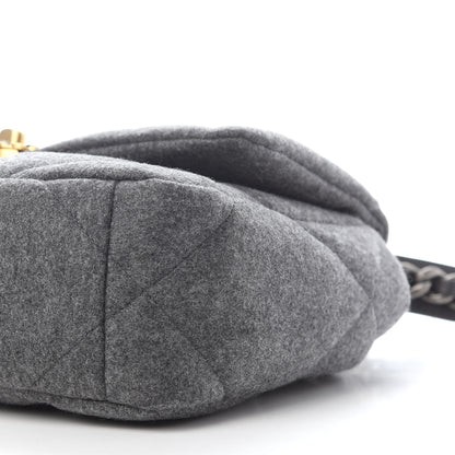Chanel Wool Quilted Medium Chanel 19 Flap Grey 8 of 10