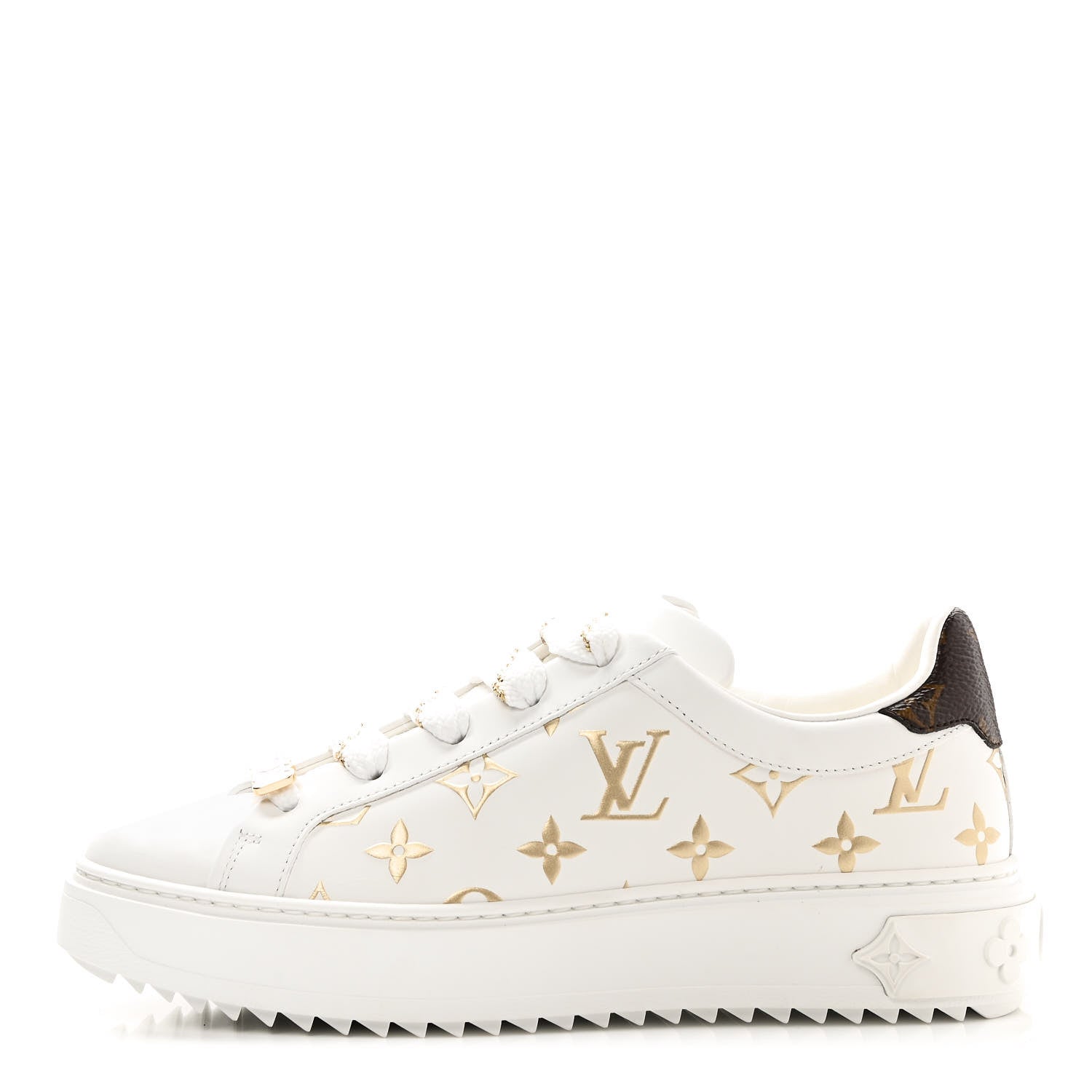 Louis Vuitton Monogram Time Out Sneakers 37 Gold 1 of 8
