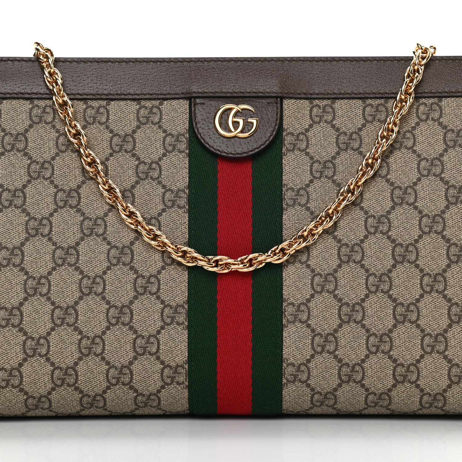 Gucci GG Supreme Monogram Web Medium Ophidia Chain Shoulder Bag Brown 8 of 11