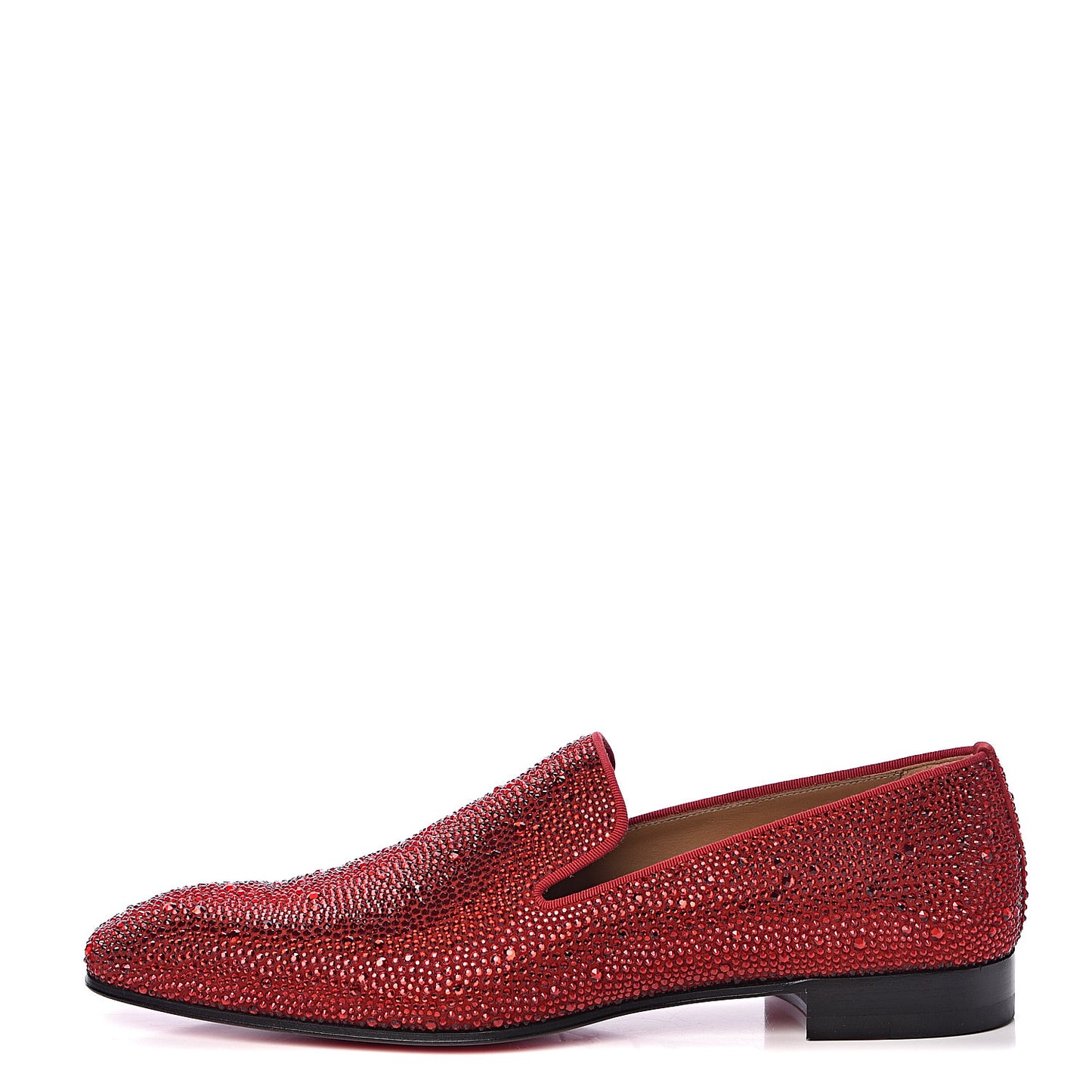 Strass Veau Velours Mens Dandelion Flat Loafers 42.5 Red