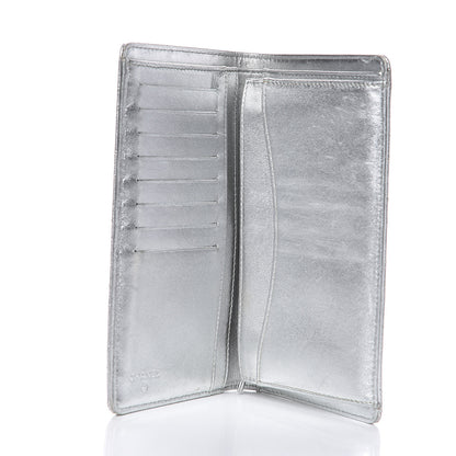 Chanel Metallic Calfskin Quilted Yen Wallet Dark Silver 5 of 13