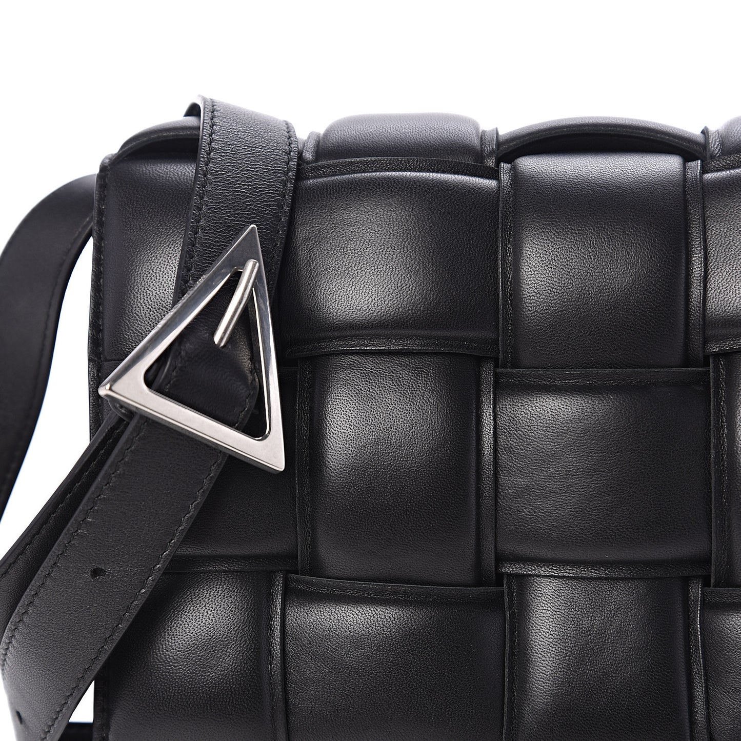 Nappa Maxi Intreccio Padded Cassette Crossbody Bag Black