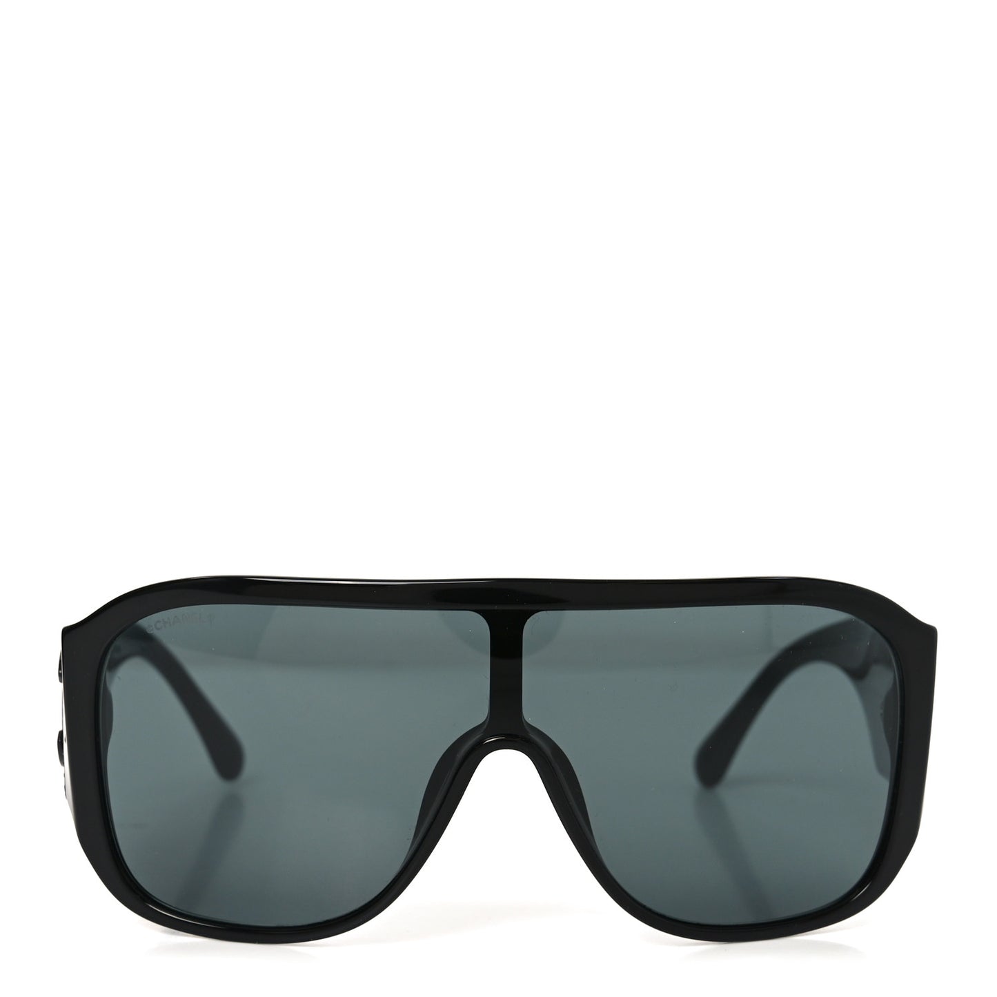 Acetate Crystal CC Shield Sunglasses 5466-B Black