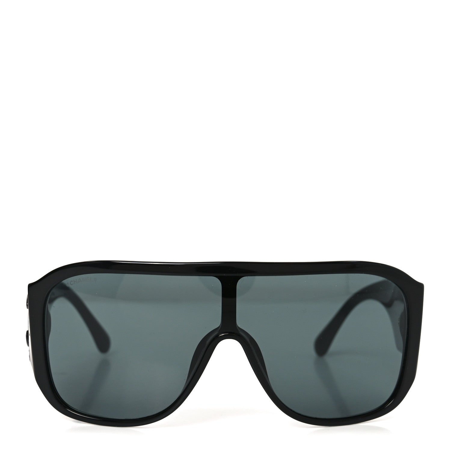 Chanel Acetate Crystal CC Shield Sunglasses 5466-B Black 2 of 7