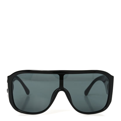 Chanel Acetate Crystal CC Shield Sunglasses 5466-B Black 2 of 7