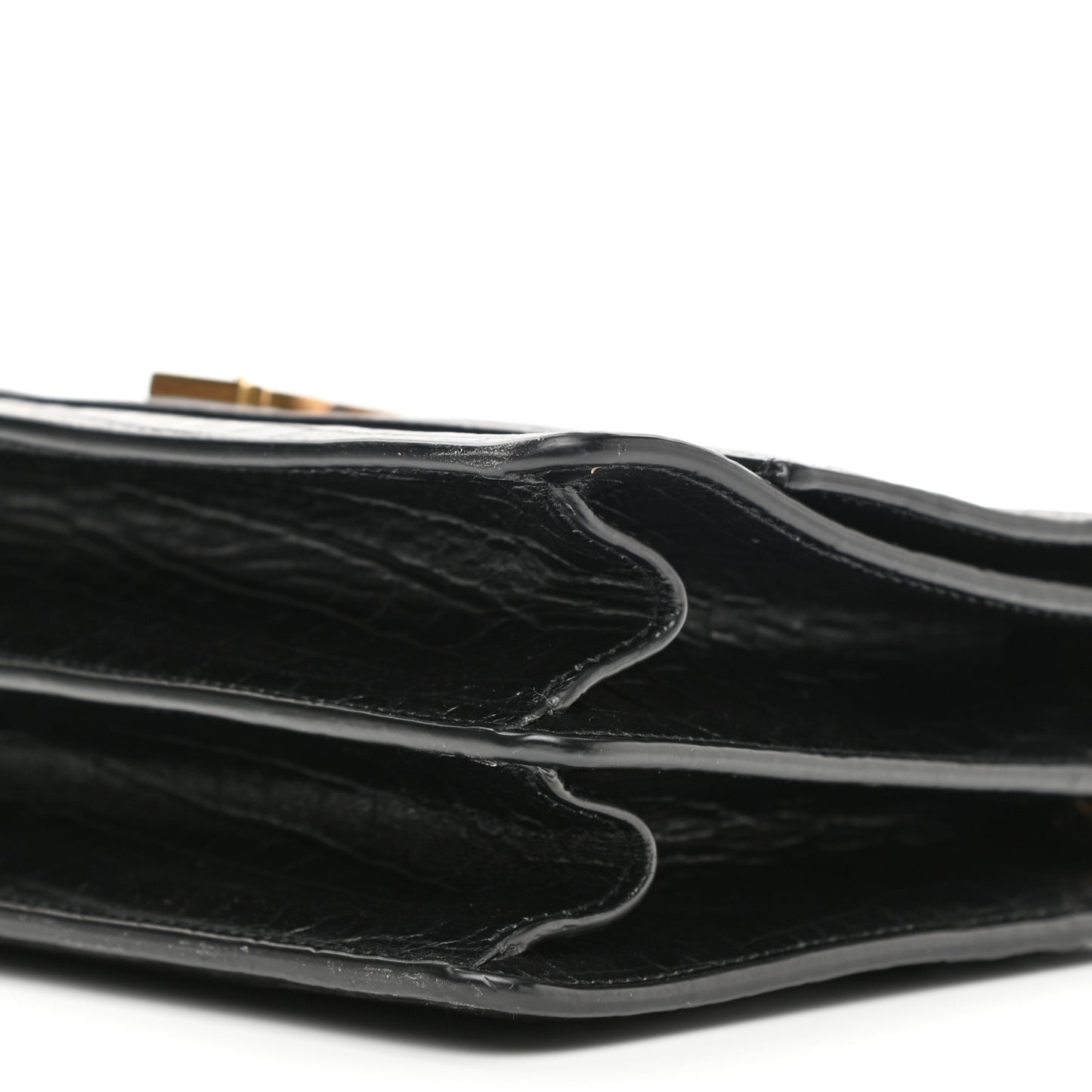 Calfskin Crocodile Embossed Monogram Medium Sunset Black