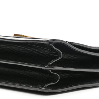 Saint Laurent Calfskin Crocodile Embossed Monogram Medium Sunset Black 10 of 10