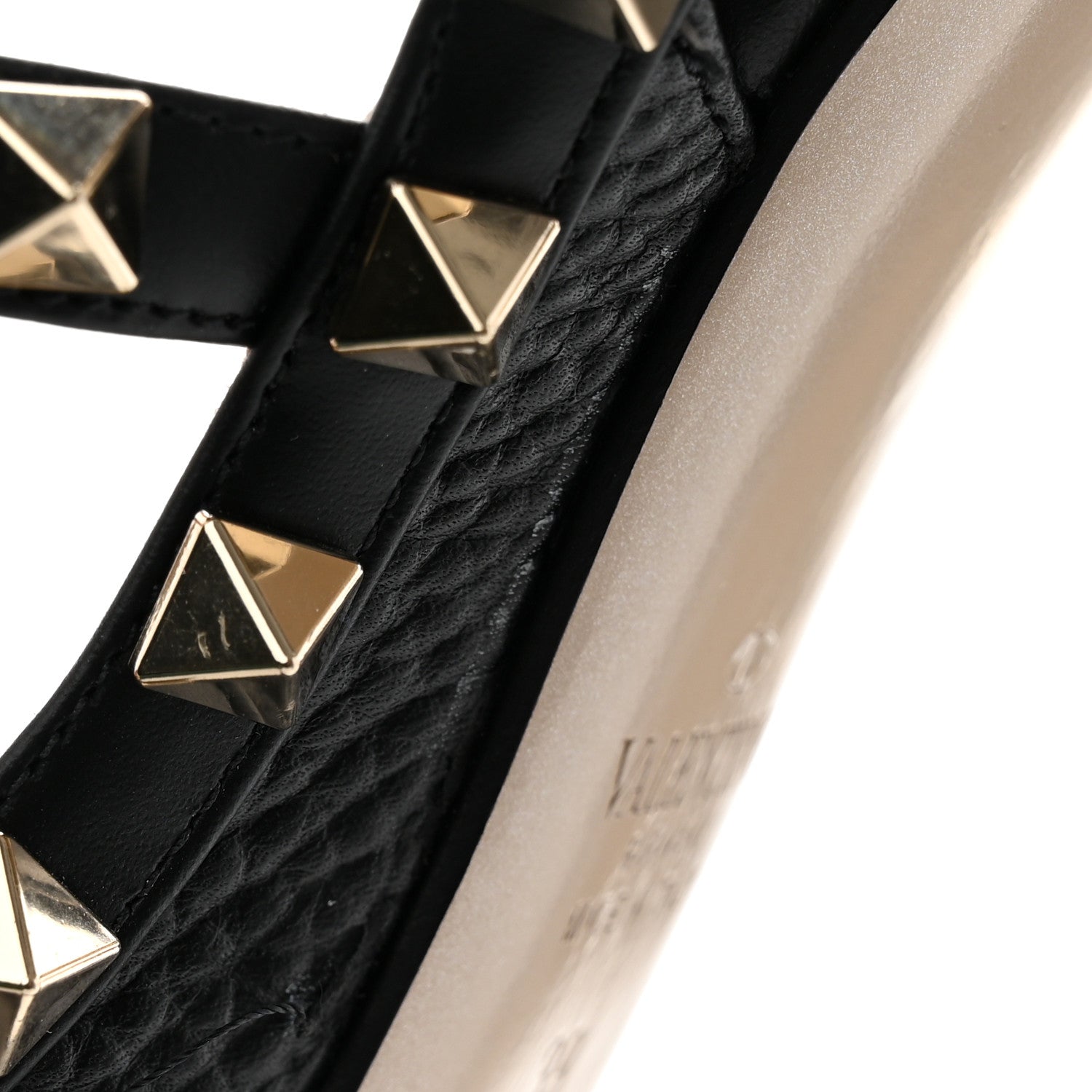 Valentino Garavani Pebbled Calfskin Rockstud Ankle Strap 100mm Pumps 39 Black 10 of 16