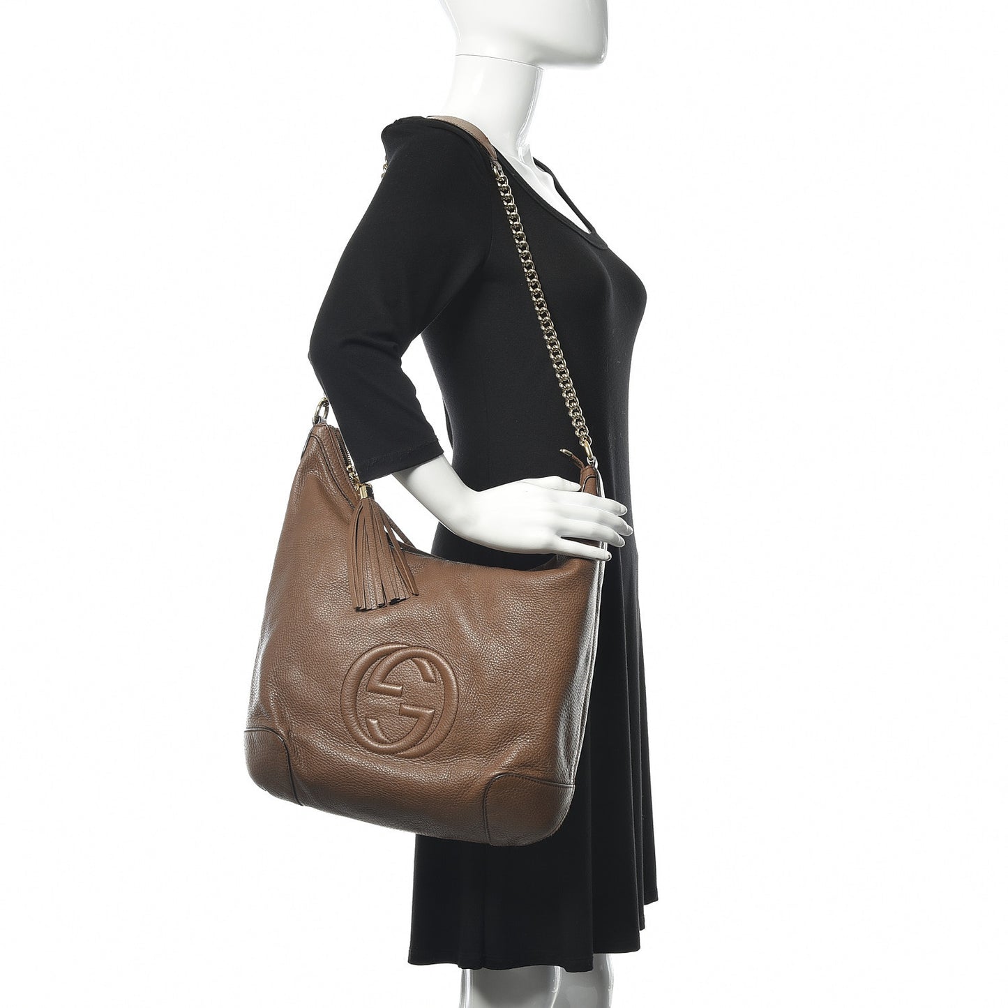 Cellarius Calfskin Medium Soho Chain Hobo Acero
