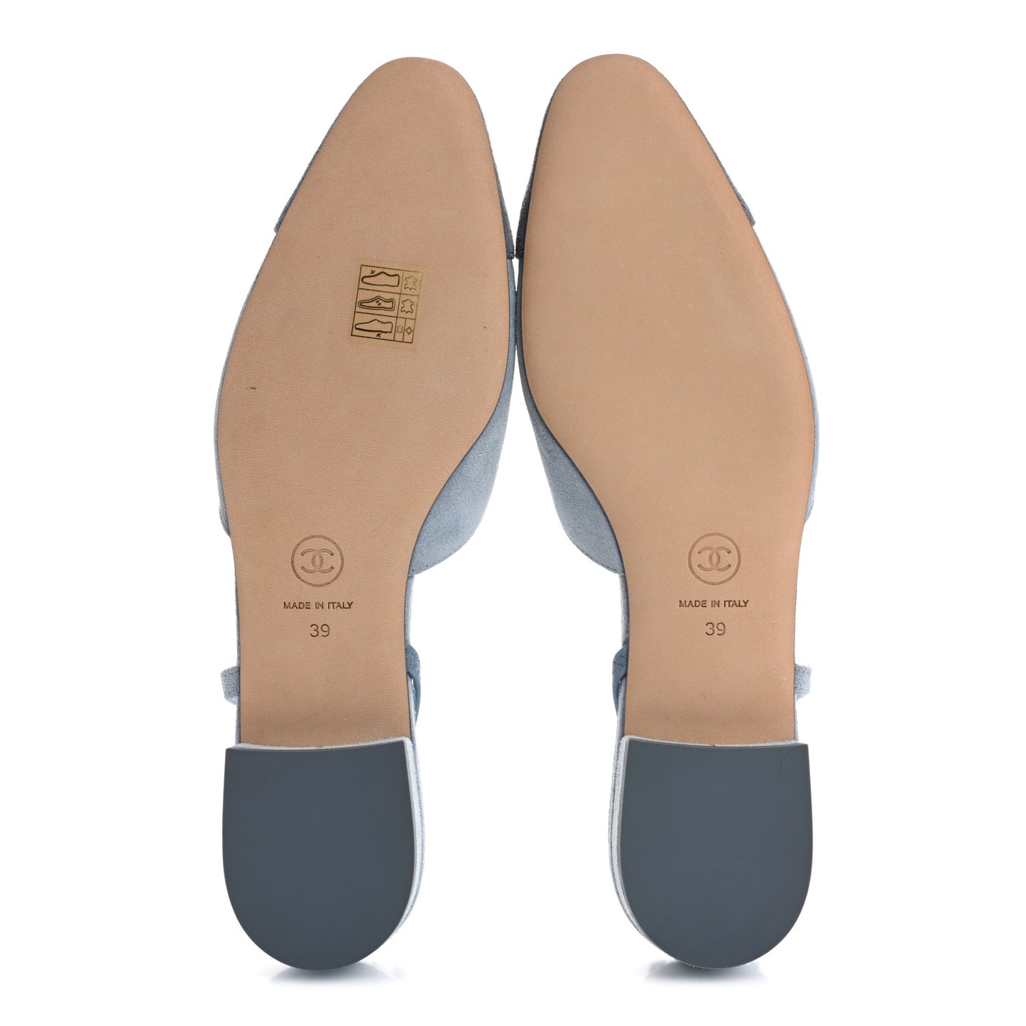 Suede Cap Toe CC Coco Slingback Pumps 39 Light Blue