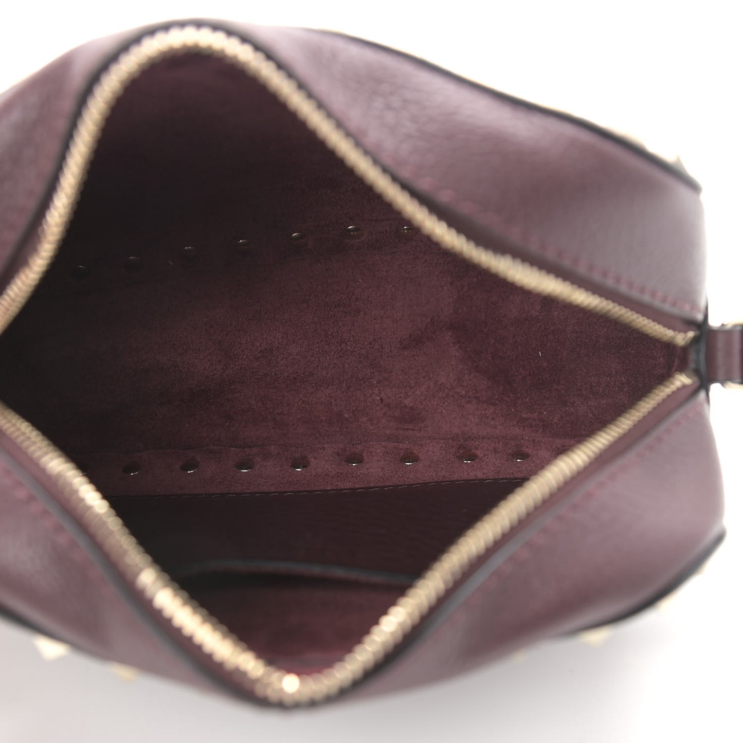 Pebbled Calfskin Rockstud Camera Crossbody Bag Rubin
