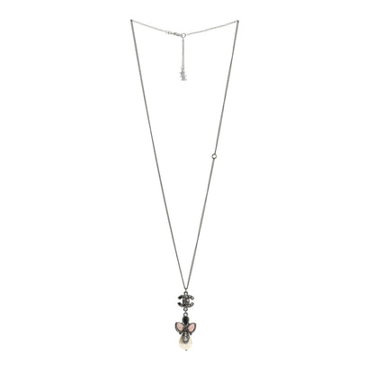 Chanel Ruthenium Pearl CC Drop Necklace 3 of 8