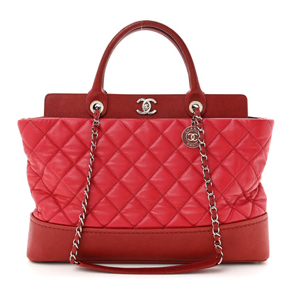 Chanel Calfskin Caviar Quilted Large Shopping Tote Red 1 of 14